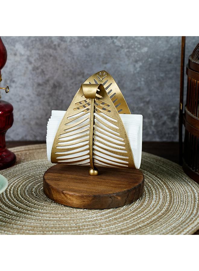Bluejw Light Luxury Metal Tissue Holder Household Creative Leaf Shape Tissue Holder Hotel Homestay Restaurant High-end Napkin Holder  - Image 3