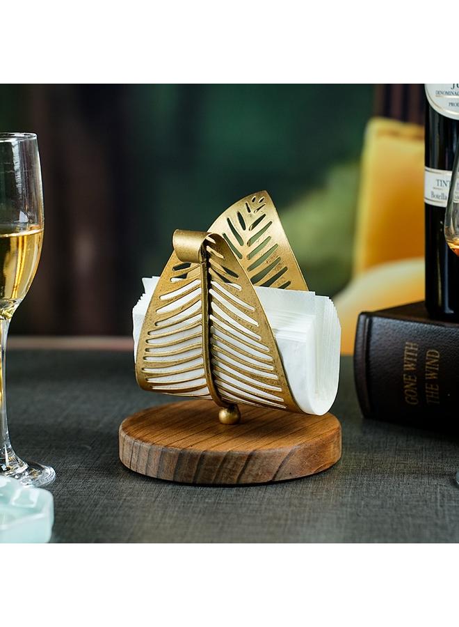 Bluejw Light Luxury Metal Tissue Holder Household Creative Leaf Shape Tissue Holder Hotel Homestay Restaurant High-end Napkin Holder  - Image 5