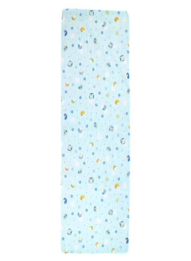 MIKURA Double Gauze Tenugui, Japanese Towel, Ohadani yasashii Gauze tenugui, Sakura-Fukurou,Owl in The Cherry Blossoms (Blue) - Image 2