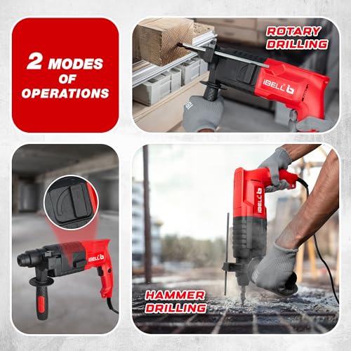 IBELL TOOLS IBELL RH20-23 Rotary Hammer Drill 500W | Copper Armature | SDS Plus 20mm Chuck | 850 RPM | 3900 BPM Impact Rate | 1.5J Impact Energy | Forward & Reverse | Heavy Duty Concrete Drill | 6 Months Warranty - Image 3