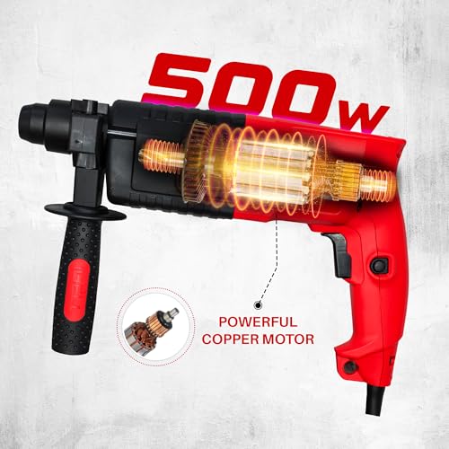 IBELL TOOLS IBELL RH20-23 Rotary Hammer Drill 500W | Copper Armature | SDS Plus 20mm Chuck | 850 RPM | 3900 BPM Impact Rate | 1.5J Impact Energy | Forward & Reverse | Heavy Duty Concrete Drill | 6 Months Warranty - Image 5
