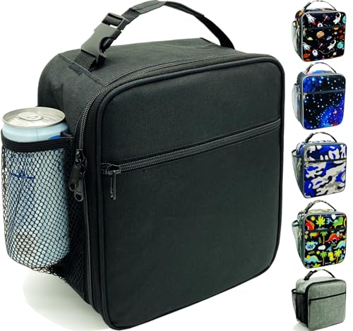 Kulle Kids Lunch Box,Insulated Lunch Box for Boys and Girls,Freezable Lunchbox, Lunch Bag kids Reusable Lunch Boxes for School,Work,Outdoor(Black) - Image 1