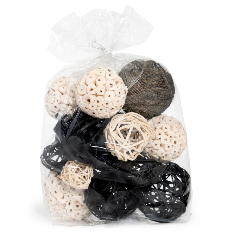 ANDALUCA Decorative Balls Bag Bowl Filler Home Decor (Black & White) - Image 3