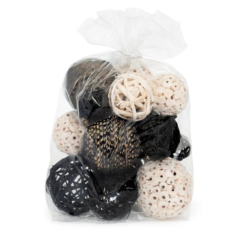 ANDALUCA Decorative Balls Bag Bowl Filler Home Decor (Black & White) - Image 2