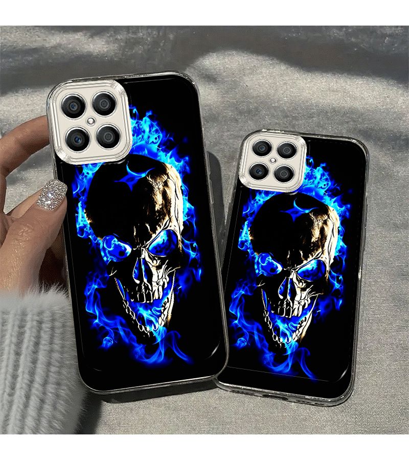 Phone Case Skull Black Blue Flame Pattern For Huawei Honor Enjoy Y9S 50 60 8T 11I 13I Y70 Y71 Y91 7 6 5 4 Lite 90 200 X5 X6 X6C X6B X6A X7 X7B X7A X7C X7D X8 X8A X8B X8C X9 X9A X9B X9C 400 400 Pro Lite Mixed Color 1 X9 5G - Image 4