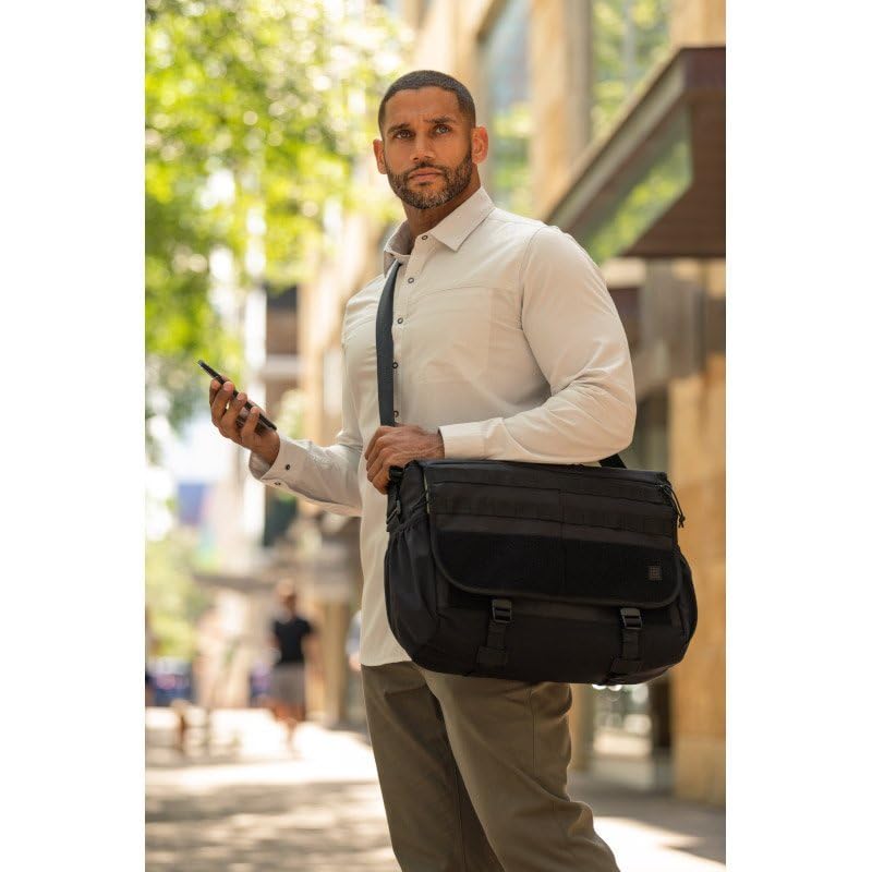 5.11 Tactical Overwatch Messenger Bag, EDC Laptop Carrying Case with Shoulder Strap, Black, 18L, Style 56648ABR - Image 3
