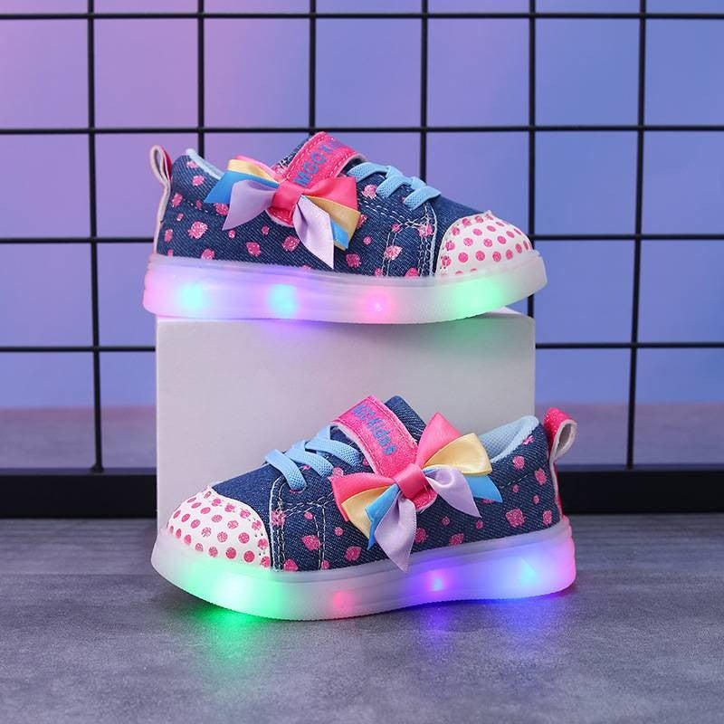 Luminous Shoes Arrival Big Butterfly Beautiful Lantern Shoes Board Shoes Soft Sole Girl Princess Canvas Shoes - Image 5