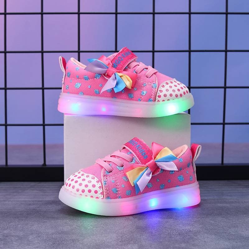 Luminous Shoes Arrival Big Butterfly Beautiful Lantern Shoes Board Shoes Soft Sole Girl Princess Canvas Shoes - Image 4