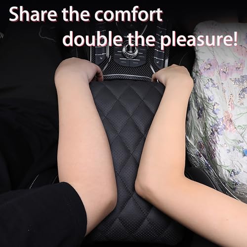 POKSRI Truck Center Console Cover/pad Genuine Leather,Universal large Armrest mat, Adjust driving posture Cushion,Real cowhide,keep driving safety,f150 sierra titan silverdo tundra - Image 4