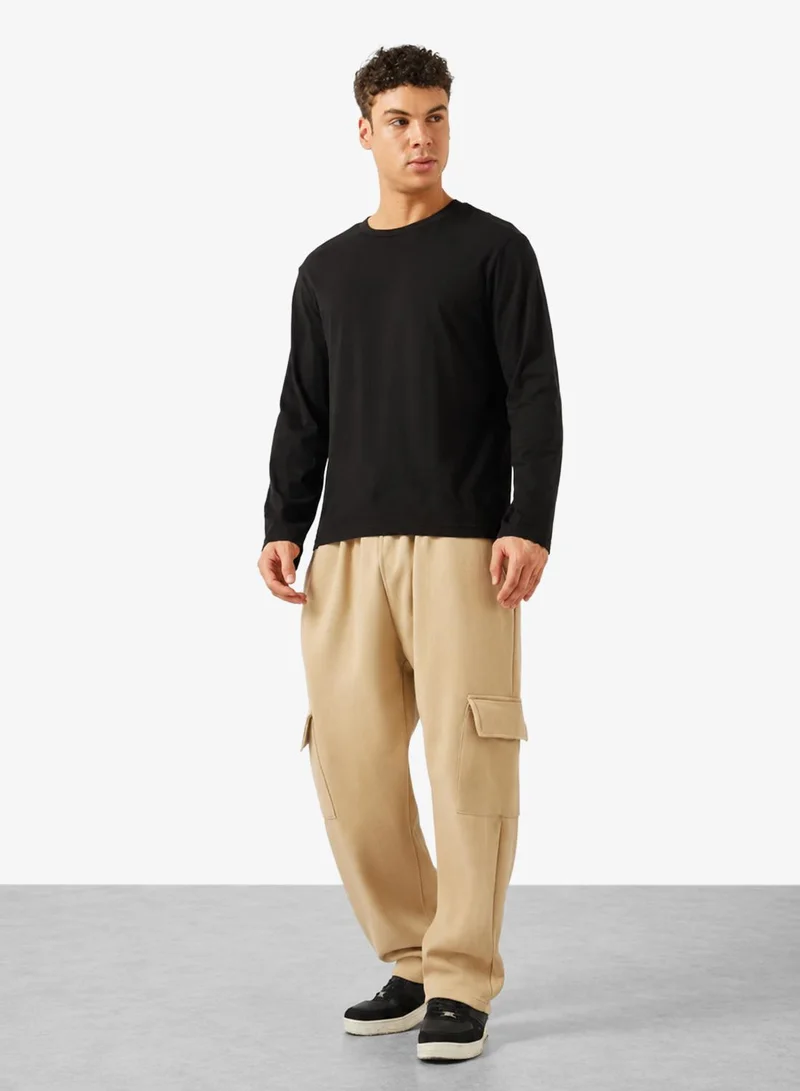 Seventy Five Basics Oversized Fit Cargo Joggers with Elasticated Hem