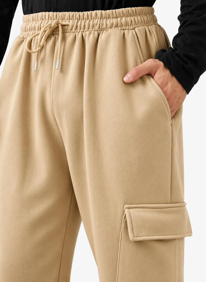 Seventy Five Basics  Oversized Fit Cargo Joggers with Elasticated Hem for Men | Best Price UAE
