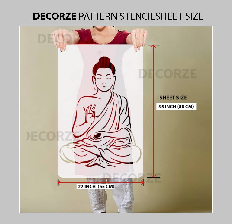 DECORZE Buddha Wall Art Stencil for Painting, Designs on Walls, Art Dbs-0123 - Image 2