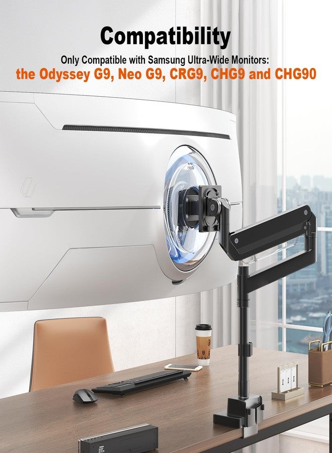 PUTORSEN حامل لوحة محول VESA من PUTORSEN - متوافق مع شاشات Samsung Odyssey G9 وNeo G9 وCRG9 وCHG9 وCHG90، VESA 100x100، أسود - Image 2