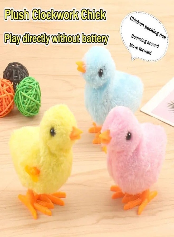 TONIRY Bunny and Jumping Chick Wind Up Toys Novelty Chicken Hopping Windup Toy for Kids Toddlers Adult Easter Egg Hunt Basket Stocking Stuffers Party Gifts (Jumping Chiken-4 PIC) - Image 4