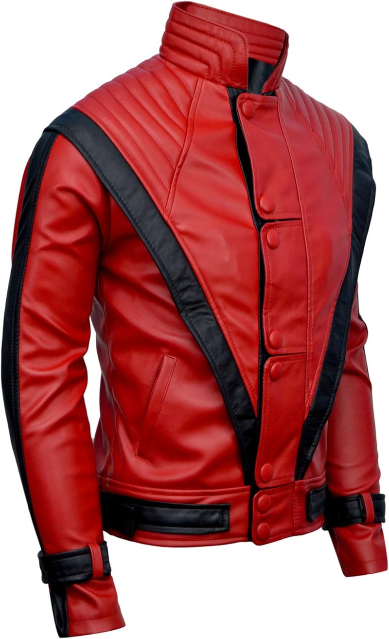 DIZLLER Party&Dance wear - Red & Black leather Jacket - FAUX Leather - Singer Cosplay - Image 1