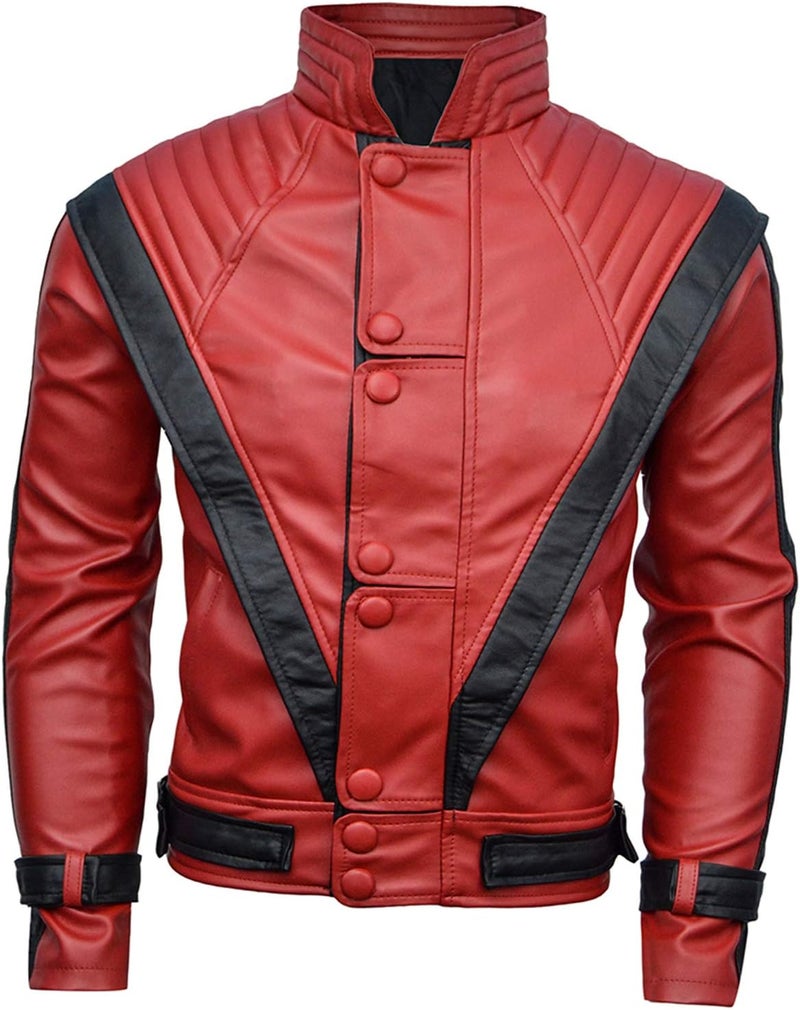 DIZLLER Party&Dance wear - Red & Black leather Jacket - FAUX Leather - Singer Cosplay - Image 2