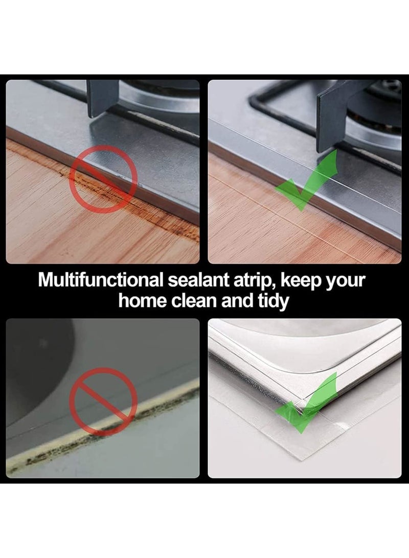 Cobest Self Adhesive Sealing Tape, Transparent Caulk Tape with Silicone Removal Scraper, Waterproof MildewProof Wall Sealant Tape for Bathroom, Kitchen and Toilet, 38 mm X 3.2 M, Single fold - Image 2