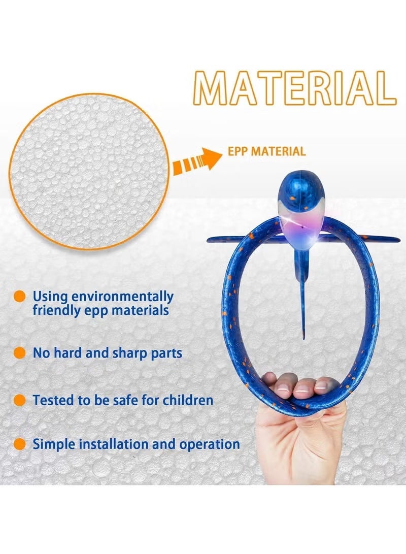 LED Foam Airplane Toy 44.5cm Large – Hand Throw Flying Glider with Light Up Cockpit | Night Flying Outdoor Sports Plane for Kids | Break-Resistant EPP Aircraft Model | Birthday Party Favor & Garden Game | Red - Image 4