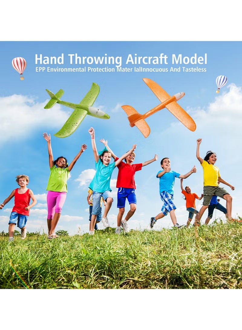 LED Foam Airplane Toy 44.5cm Large – Hand Throw Flying Glider with Light Up Cockpit | Night Flying Outdoor Sports Plane for Kids | Break-Resistant EPP Aircraft Model | Birthday Party Favor & Garden Game | Red - Image 3