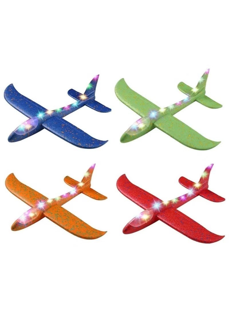 LED Foam Airplane Toy 44.5cm Large – Hand Throw Flying Glider with Light Up Cockpit | Night Flying Outdoor Sports Plane for Kids | Break-Resistant EPP Aircraft Model | Birthday Party Favor & Garden Game | Red - Image 2