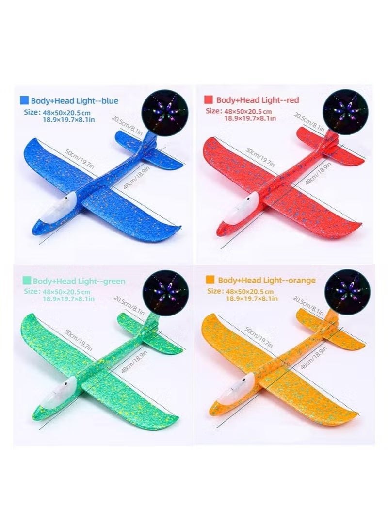 LED Foam Airplane Toy 44.5cm Large – Hand Throw Flying Glider with Light Up Cockpit | Night Flying Outdoor Sports Plane for Kids | Break-Resistant EPP Aircraft Model | Birthday Party Favor & Garden Game | Red - Image 5