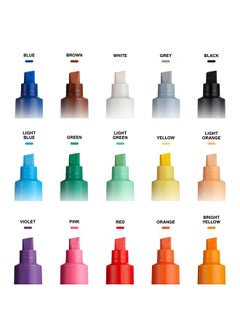 POSCA 15 Posca Paint Markers, 8K Broad Coloring Markers with Broad Chisel Tips, Set of Acrylic Paint Pens for Art Supplies, Fabric Paint, Fabric Markers, Paint Pen, Art Markers  - Image 2