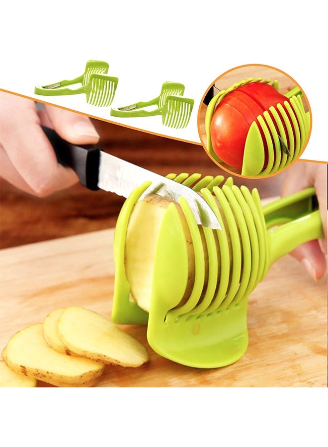 Tomato Slicers For Home Use, Onion Holder For Slicing Plastic Kitchen Cutting Aid Holder Tools For Soft Skin Fruits And Vegetables,Household Kitchen Tools  - Image 3