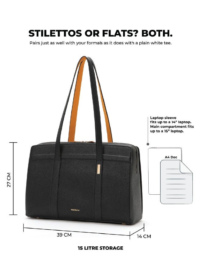 Mokobara MOKOBARA The Celeste Tote Bag | Lightweight for Daily use and Work with Luggage Sleeve and 14" Laptop Compartment with Magnetic Closure for Women (Crypto)  - Image 3