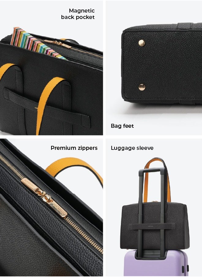 Mokobara MOKOBARA The Celeste Tote Bag | Lightweight for Daily use and Work with Luggage Sleeve and 14" Laptop Compartment with Magnetic Closure for Women (Crypto)  - Image 5