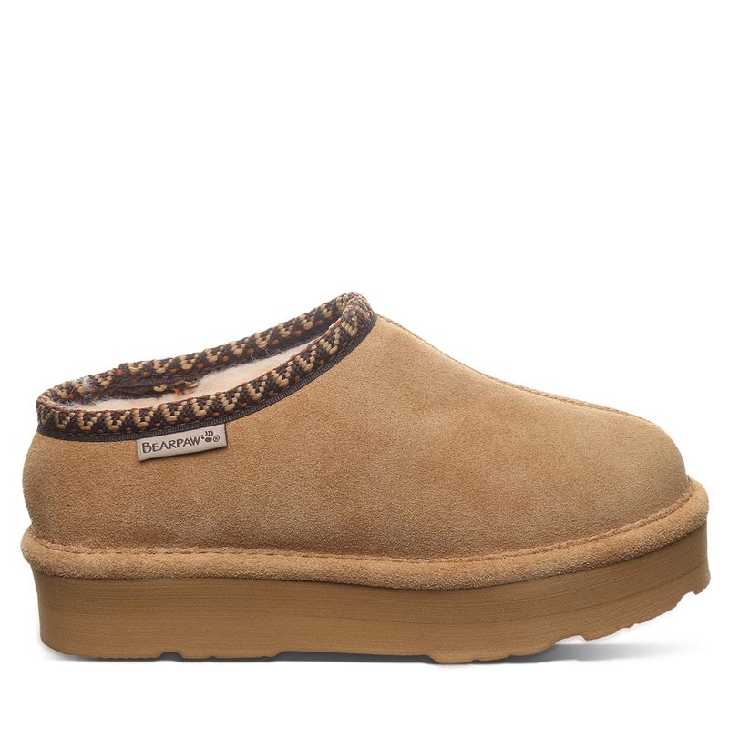 BEARPAW Martis Youth Slipper Iced Coffee Size 4 | Kid's Cozy Footwear | Comfortable & Lightweight Indoor & Outdoor Slipper - Image 1