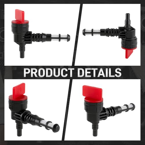 Carbbia 2 Pack 90 Degree Fuel Gas Shut Off Valve w/ Grommet Clamp for 192980GS 208961 for Kohler 25 462 03-S 25-462-03-S for Rotary 13116 Gas Tank Engine Generator Pressure Washer - Image 4