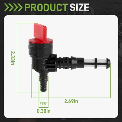Carbbia 2 Pack 90 Degree Fuel Gas Shut Off Valve w/ Grommet Clamp for 192980GS 208961 for Kohler 25 462 03-S 25-462-03-S for Rotary 13116 Gas Tank Engine Generator Pressure Washer - Image 3