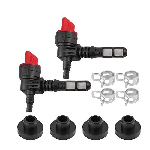 Carbbia 2 Pack 90 Degree Fuel Gas Shut Off Valve w/ Grommet Clamp for 192980GS 208961 for Kohler 25 462 03-S 25-462-03-S for Rotary 13116 Gas Tank Engine Generator Pressure Washer - Image 1