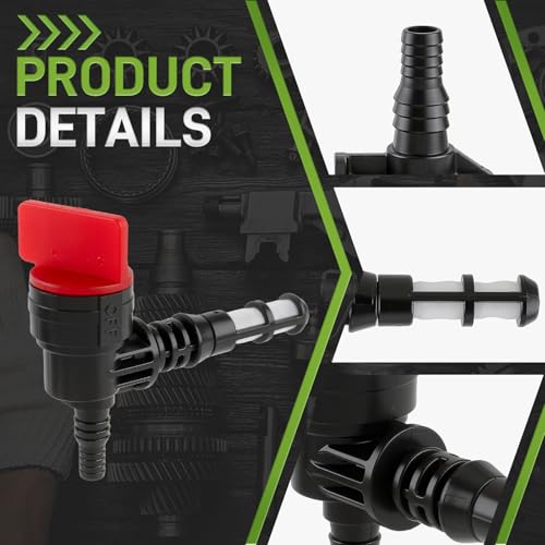 Carbbia 2 Pack 90 Degree Fuel Gas Shut Off Valve w/ Grommet Clamp for 192980GS 208961 for Kohler 25 462 03-S 25-462-03-S for Rotary 13116 Gas Tank Engine Generator Pressure Washer - Image 2