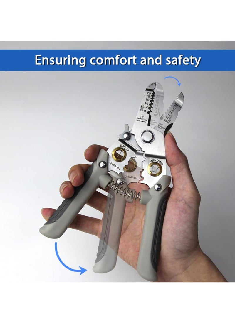 Generic - Multifunctional Wire Stripper and Cutter Pliers for 8-22 AWG Wires, Cable Crimper and Splitter, Essential Tool for Electricians and DIY Enthusiasts - Image 1