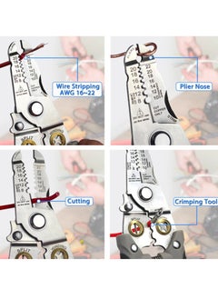 Generic Multifunctional Wire Stripper and Cutter Pliers for 8-22 AWG Wires, Cable Crimper and Splitter, Essential Tool for Electricians and DIY Enthusiasts  - Image 4
