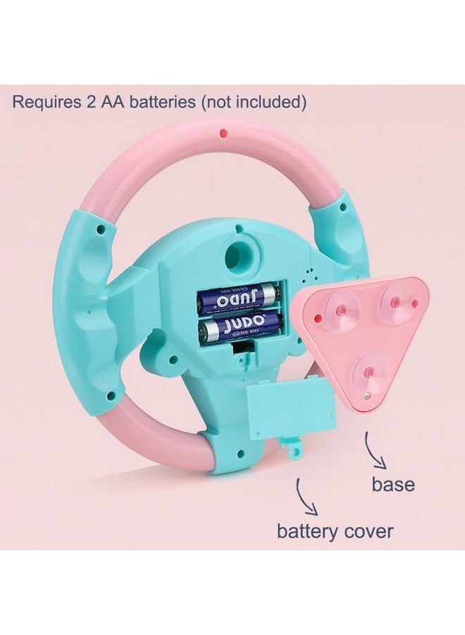RADIONICS Simulated Steering Wheel Toy Pretend Adventure Toy for Kids Pink - Image 4