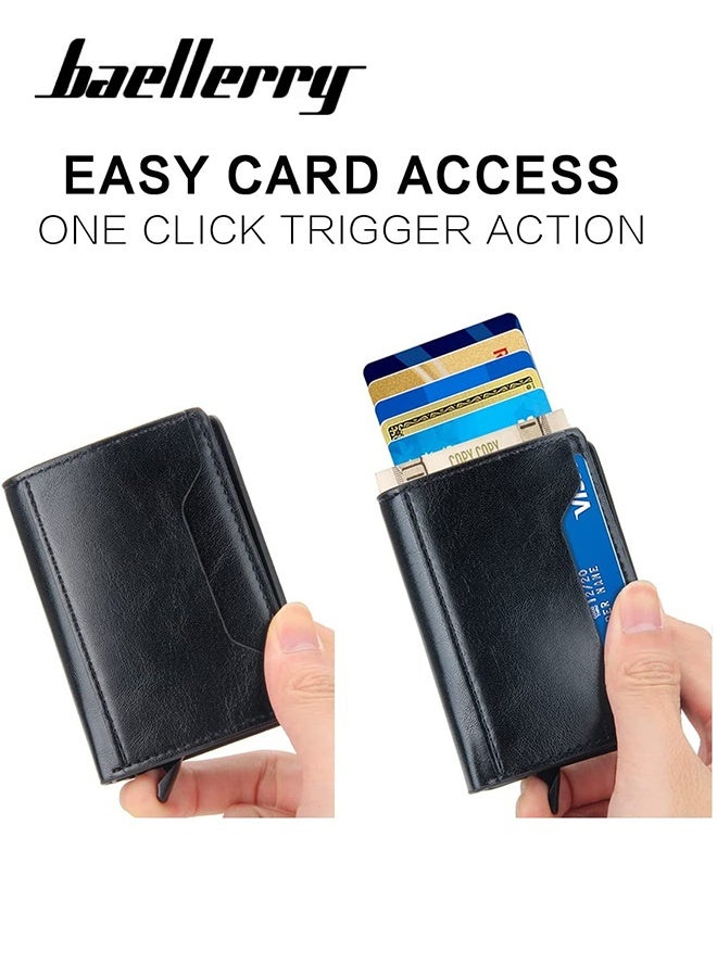 baellerry Credit Card Holder RFID Blocking, Minimalist Leather Wallets for Men Women, ID Cases Slim Wallet Leather  - Image 2
