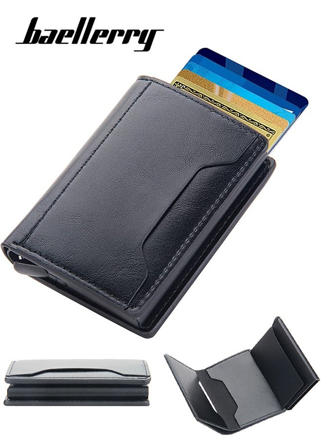 baellerry Credit Card Holder RFID Blocking, Minimalist Leather Wallets for Men Women, ID Cases Slim Wallet Leather  - Image 1