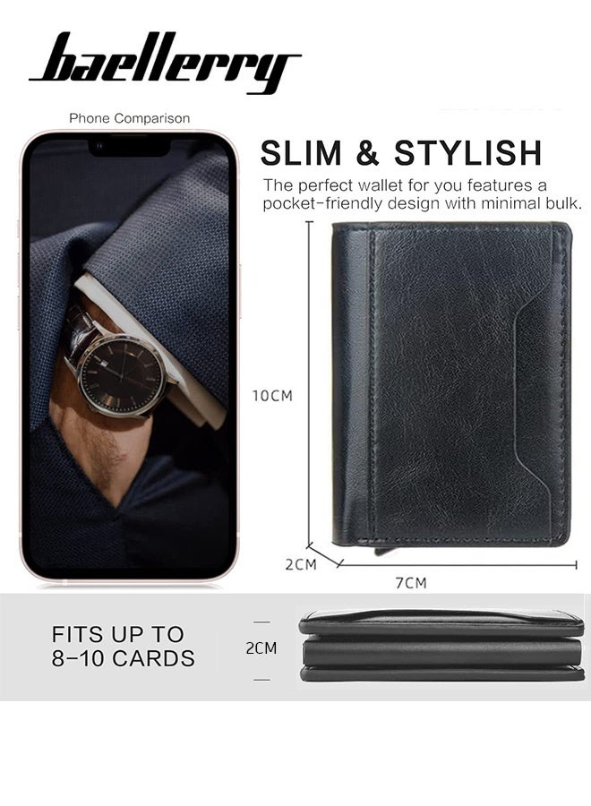 baellerry Credit Card Holder RFID Blocking, Minimalist Leather Wallets for Men Women, ID Cases Slim Wallet Leather  - Image 5