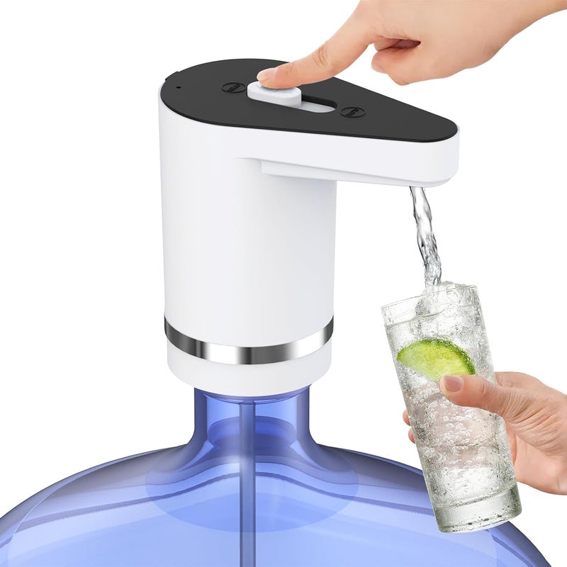 VAPTEC Water Dispenser for 5 Gallon Bottle, Electric Water Pump for Gallon Bottle, Rechargeable Water Pump for 5 Gallon Jug, Portable Water Dispenser, Panda-White - Image 1