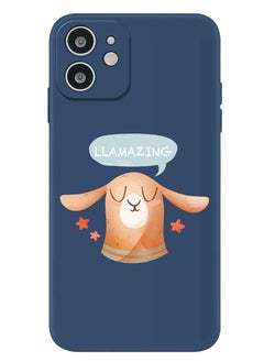 Protective Slim Fit Case Liquid Silicone Cover with Full Body Protection Anti-Scratch Shockproof Case For iPhone 12 Blue  - Llamazing lama