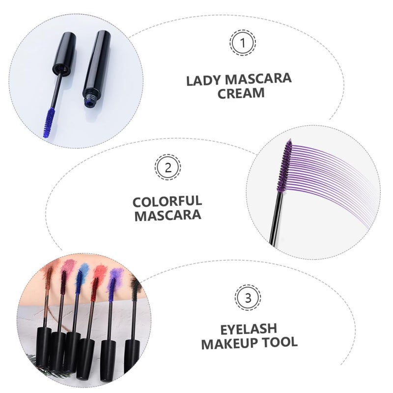 FRCOLOR: 6 أعواد من ماسكارا ملونة فائقة النعومة لتطويل وزيادة كثافة الرموش، أداة مكياج للعيون للنساء - Image 4