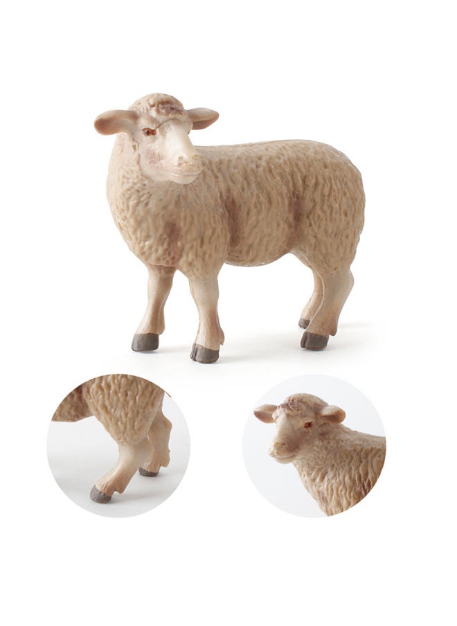 Generic - Solid Static Simulation Wild Animal Model Goat Sheep Shrop Sheep Series Ornaments-Color:BL-5008 Sheep 6G - Image 1