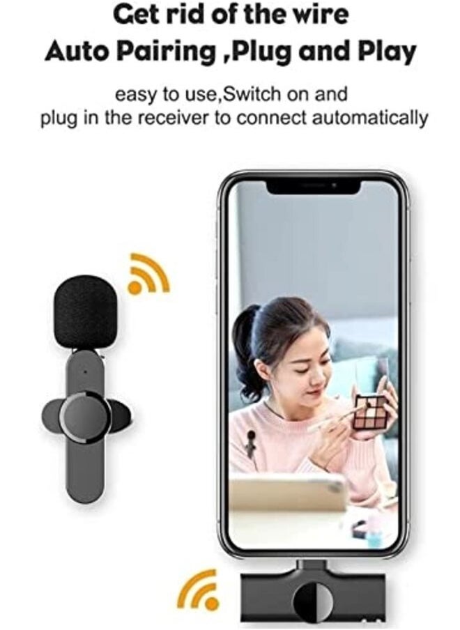Gravity iphone Wireless Lavalier Microphone For IPhone, Plug Play, Portable Audio Video Recording Mic for Youtube, Live Stream, Vlog, Interview, Laptops PC - Image 2
