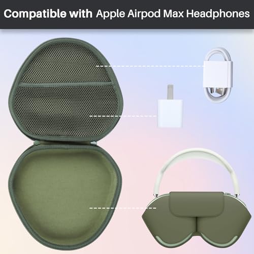 Lebakort Hard Case Compatible with Apple AirPods Max Over-Ear Headphones (Green Case) - Image 2