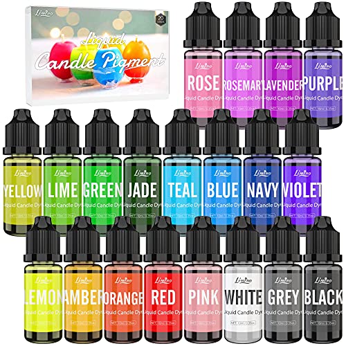 Limino Candle Dye - 20 Color Liquid Wax Dye for DIY Making, High Concentration Color for Soy, Gel, Paraffin Wax - 10ml Each - Image 1
