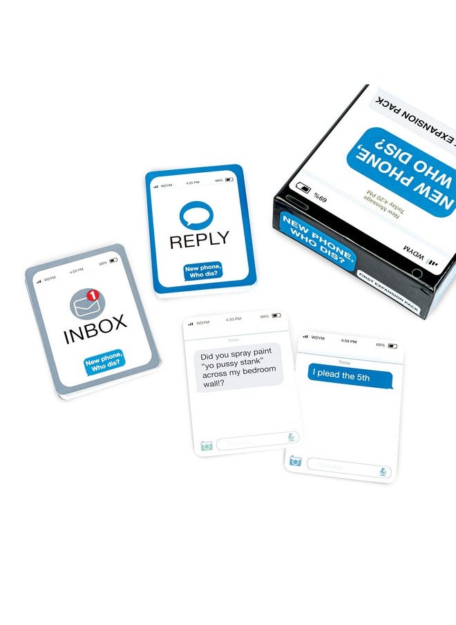 WHAT DO YOU MEME? - New Phone, Who Dis? Expansion Pack By Relatable, Designed To Add To New Phone, Who Dis? Core Games, The Viral Card Game For Adults, Great For Party Games, Includes 45 Inbox Cards And 135 Reply Cards - Image 1