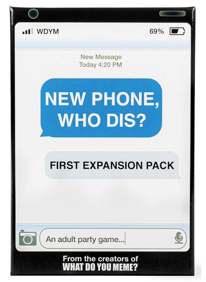 WHAT DO YOU MEME? - New Phone, Who Dis? Expansion Pack By Relatable, Designed To Add To New Phone, Who Dis? Core Games, The Viral Card Game For Adults, Great For Party Games, Includes 45 Inbox Cards And 135 Reply Cards - Image 1
