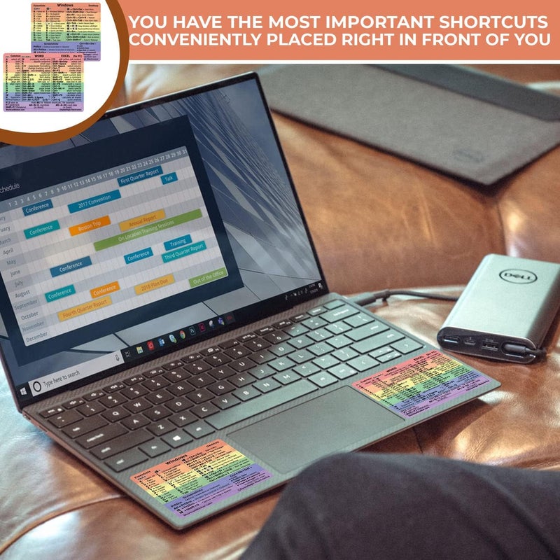 SYNERLOGIC Windows + Word/Excel (for PC) Quick Reference Guide Keyboard Shortcut Stickers, No-Residue Vinyl (Rainbow/Large/Combo) - Image 4
